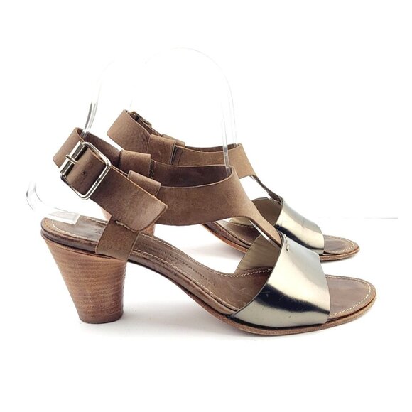 AGL Metalic T-Strap Metalic Sandal - Size 38 /‎ US 7.5 - Picture 3 of 8